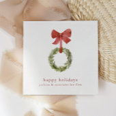 Minimalistische rode strik kerstkrans servet