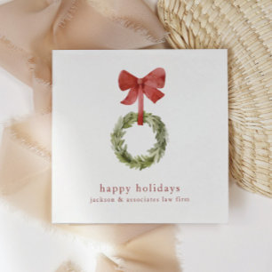 Minimalistische rode strik kerstkrans servet