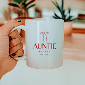 Minimalistische Rode Strik Tante Stichtingsdatum & Koffiemok