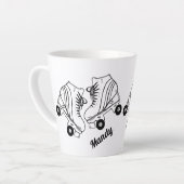 Minimalistische rollertekening Aangepaste naam Latte Mok (Linkerhoek)