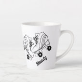 Minimalistische rollertekening Aangepaste naam Latte Mok (Rechts)