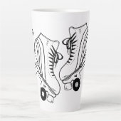 Minimalistische rollertekening Aangepaste naam Latte Mok (Voorkant)