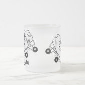 Minimalistische rollertekening Aangepaste naam Matglas Koffiemok (Center)