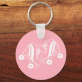 Minimalistische rolroze Schaatsen Derby Skating ro Sleutelhanger (Achterkant)