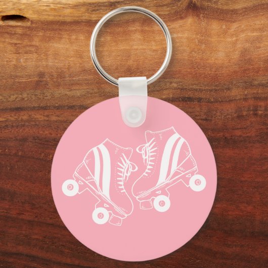 Minimalistische rolroze Schaatsen Derby Skating ro Sleutelhanger (Voorkant)
