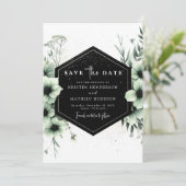 Minimalistische romantische Boho Sage Green bruilo Save The Date (Staand voorkant)