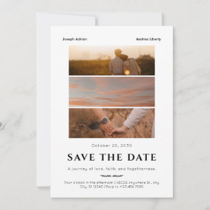 Minimalistische romantische film poster huwelijksf save the date