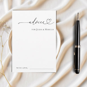 Minimalistische romantische hartscriptie gewone tr advieskaart