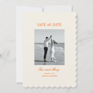 Minimalistische Romantische Trouwkaart 'Save the D Feestdagenkaart
