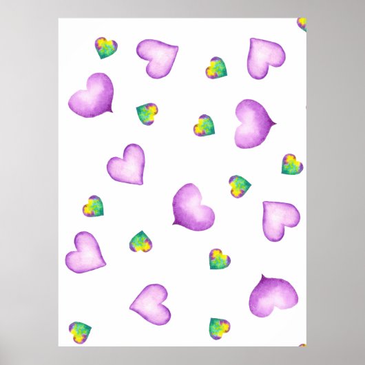 Minimalistische Romantische waterverf Poster (Voorkant)