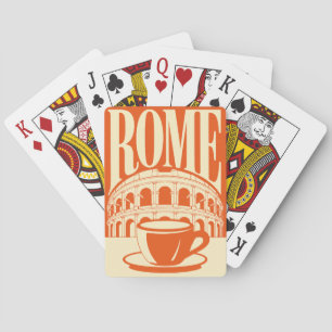 Minimalistische Rome Italië Colosseum Reis Kunst Pokerkaarten