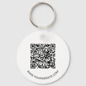 Minimalistische Ronde QR Code Bedrijf Business Log Sleutelhanger (Achterkant)