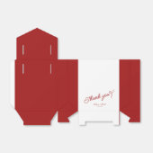 Minimalistische rood en wit dank u bruiloft bedankdoosjes (Uitgevouwen)