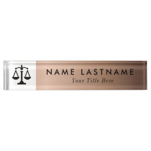 Minimalistische Roos Gold Attorney Naambordje