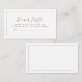 Minimalistische Roos Gouden Luier Raffle Kaart