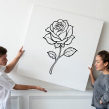 Minimalistische Roos Lijnkunst Elegant Bloemendesi