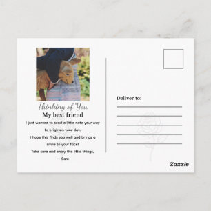 Minimalistische Roos Lijnkunst Elegante Eénkleurig Briefkaart