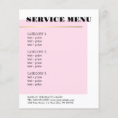 Minimalistische Roos Nep Gouden Lijn Service Menu (Voorkant)