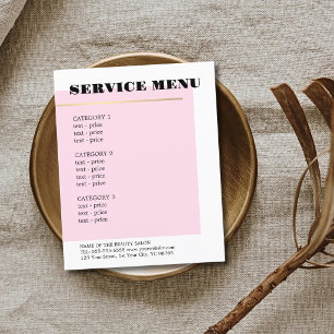 Minimalistische Roos Nepgoud Lijn Service Menu
