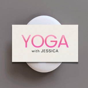 Minimalistische Roos Oude Witte Vette Yoga Instruc Visitekaartje