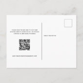 Minimalistische Roos QR-codetekst Opslaan datum Briefkaart (Achterkant)