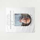 Minimalistische rouwherdenking Gedenk In Liefdevol Wandkleed (Voorkant (horizontaal))