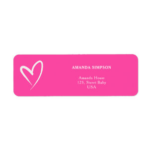 Minimalistische Roze Baby Shower Etiket
