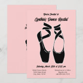 Minimalistische roze balletuitvoering uitnodiging (Voorkant / Achterkant)
