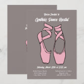 Minimalistische roze balletuitvoering uitnodiging (Voorkant / Achterkant)