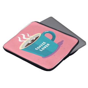 Minimalistische Roze Blauwe Koffie Cup liefhebber Laptop Sleeve
