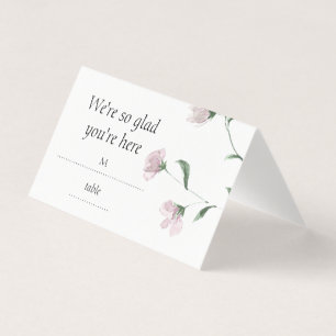Minimalistische Roze Bloemige Gevouwen Huwelijks P Kaart