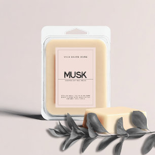 Minimalistische roze blush moderne elegante soja w voedselcontainer etiket