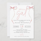 Minimalistische roze boog Het is een meisje Baby s Kaart (Voorkant)