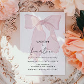 Minimalistische Roze Bow Coquette Verjaardag Kaart