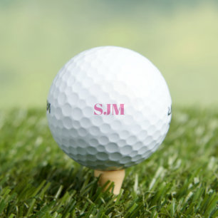 Minimalistische roze custom monogram initialen golfballen