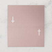 Minimalistische roze doop plaatskaarten (Buitenkant ongevouwen)