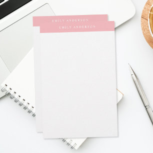 Minimalistische Roze Elegante Monogram Briefpapier