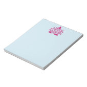 Minimalistische Roze en Blauwe Aangepaste Monogram Notitieblok (Gedraaid)