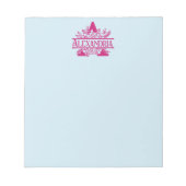 Minimalistische Roze en Blauwe Aangepaste Monogram Notitieblok (Voorkant)