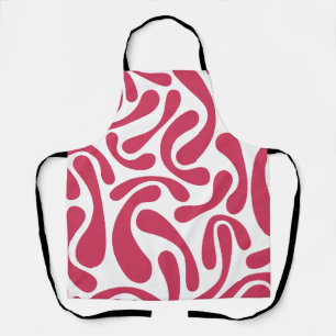 Minimalistische roze en witte abstracte schort