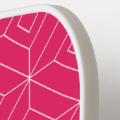 Minimalistische roze en witte sprankeling Modern M Pickleball Paddle (Links Detail)