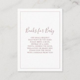 Minimalistische Roze Gouden Boeken voor Baby Kaart