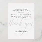 Minimalistische Roze Gouden Calligrafie Dank Je We Folie Feestdagenkaart (Achterkant)