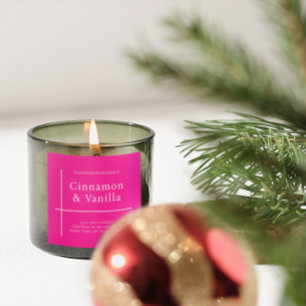 Minimalistische roze kaars productlabel vierkante sticker