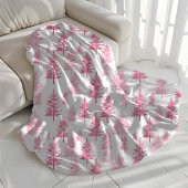 Minimalistische roze kerstbomen Sherpa deken