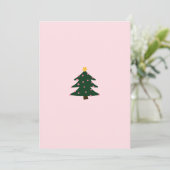 Minimalistische roze kerstboom Kaart (Staand voorkant)