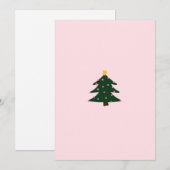 Minimalistische roze kerstboom Kaart (Voorkant / Achterkant)