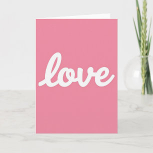 Minimalistische Roze Liefdes Script Kaart
