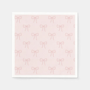 Minimalistische roze lijnkunstboog servet
