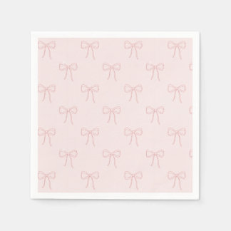 Minimalistische roze lijnkunstboog servet